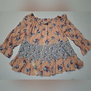 Hayden Floral Boho Off The Shoulder Top Size Large